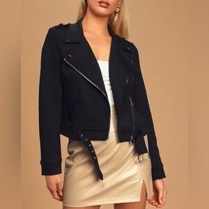Lulus love with an attitude knit moto jacket small